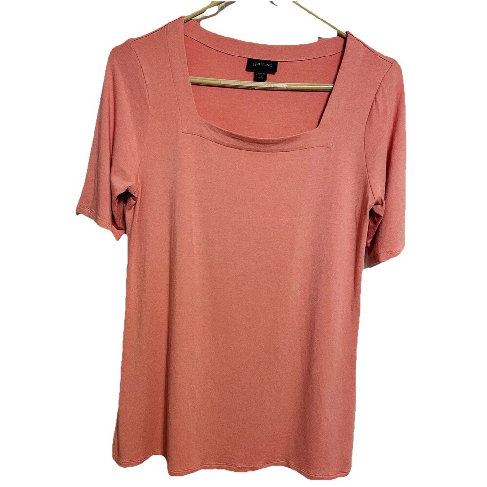 J Jill Wearever Collection Petite Top Women’s S Coral Stretch Square Neck Shirt